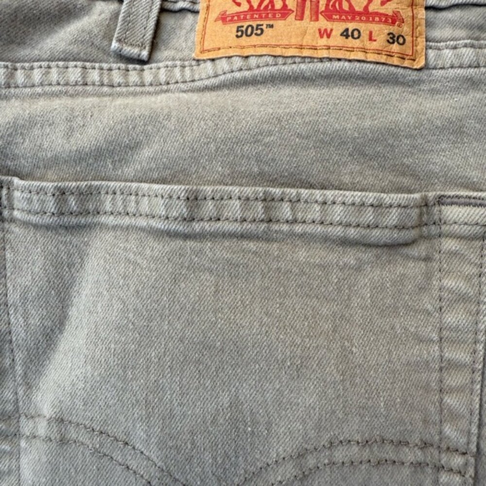 Levis 505 Jeans Mens 40 X 30 Khaki Straight Leg Tan Denim Casual Classic Pants - Picture 9 of 9